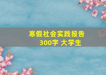 寒假社会实践报告300字 大学生